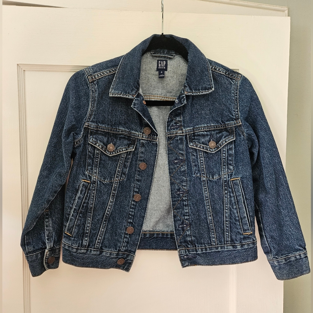 Gap Kids Dark Blue Denim Jacket sz M